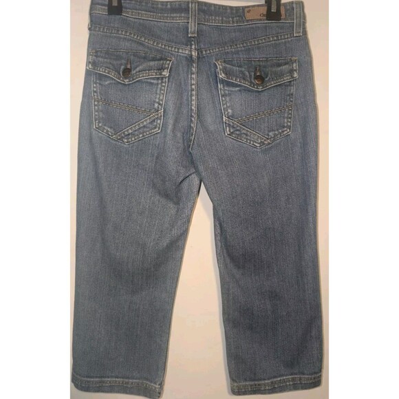 Levi's Denim Jeans Denizen Womens Size 4 Blue Capri Dark Wash Stretch Mid Rise - Picture 7 of 14